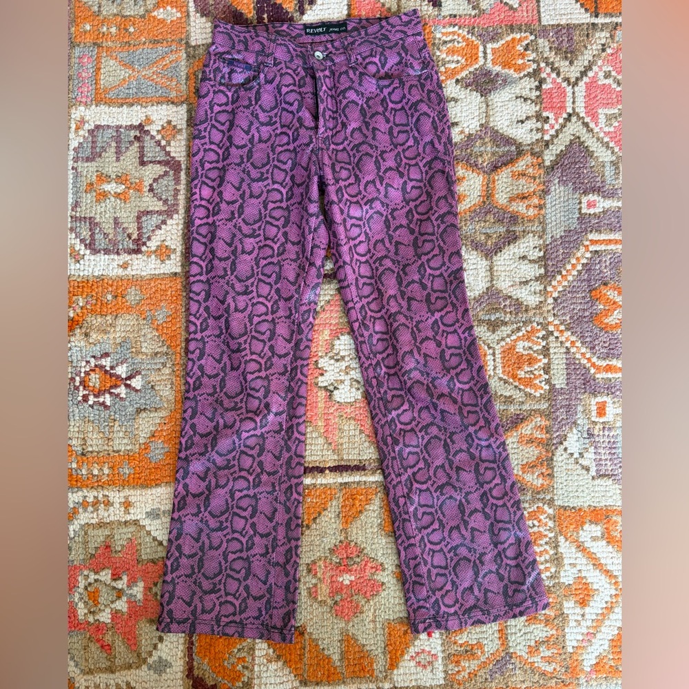 Revo Pink and Black Snake Print Pants